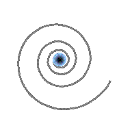 Animation showing the intrinsic angular momentum of a fermion, illustrated by a spiral converging toward a core. This momentum results from both the rotation of spations within the vortex and the rotation of the vortex itself, which may lead or lag the flow depending on local conditions.