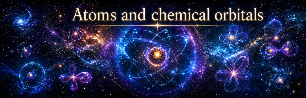 101 - Atoms and chemical orbitals — nuclei, valence shells and Φ modes Atom seen as a local organization of the field, with nucleus, charge and electronic modes.