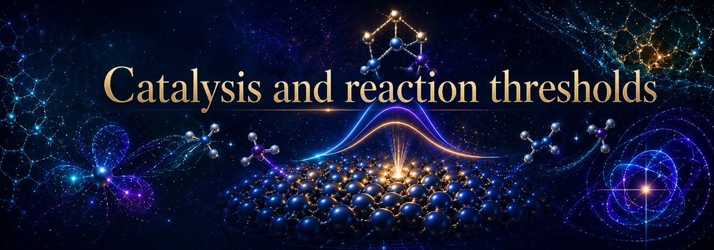 107 - Catalysis and reaction thresholds — coherence guidance and alternative paths Catalysis represented as an alternative reaction path lowering the reorganization threshold.