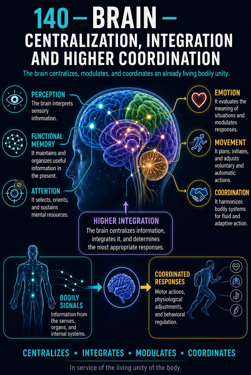 140 - Brain — Centralization, Integration and Higher Coordination Brain, centralization, integration and higher coordination.