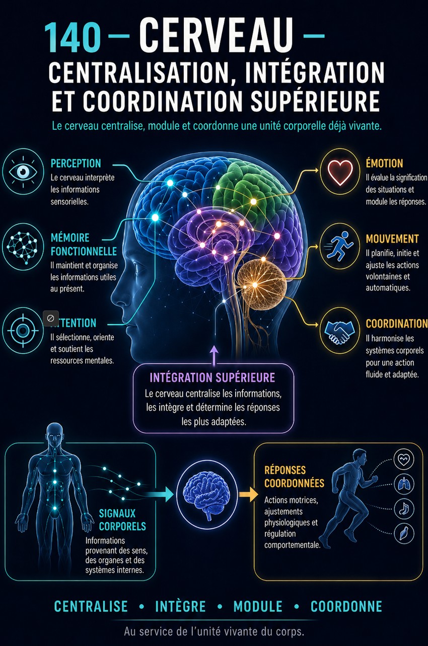 140 - Cerveau — centralisation, intégration et coordination supérieure Cerveau, centralisation, intégration et coordination supérieure.