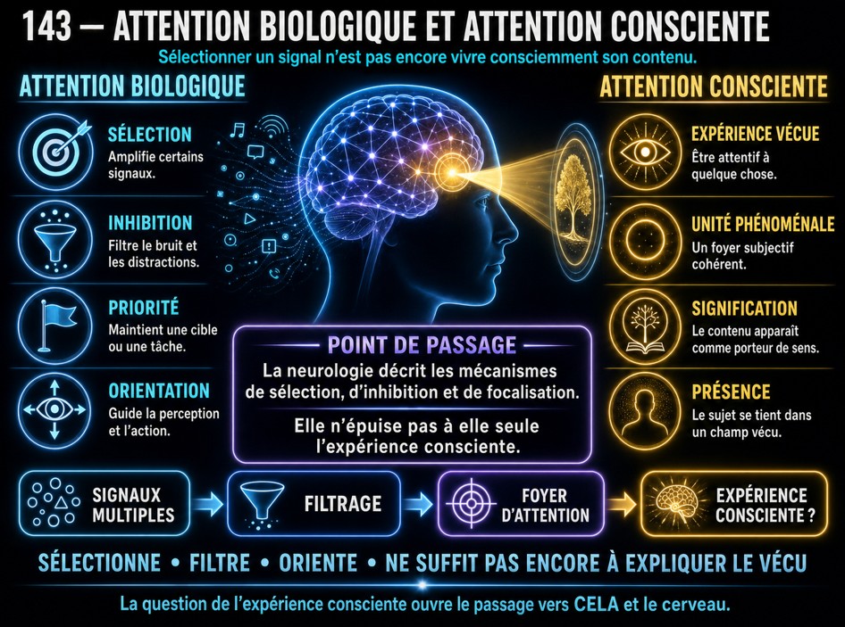143 - Attention biologique et attention consciente Attention biologique et attention consciente.